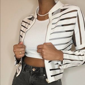 White Jacket with Mesh Panels